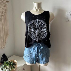 2/$20 SWS Black Tank Top & Twik Elastic Organic Cotton Shorts Bundle
